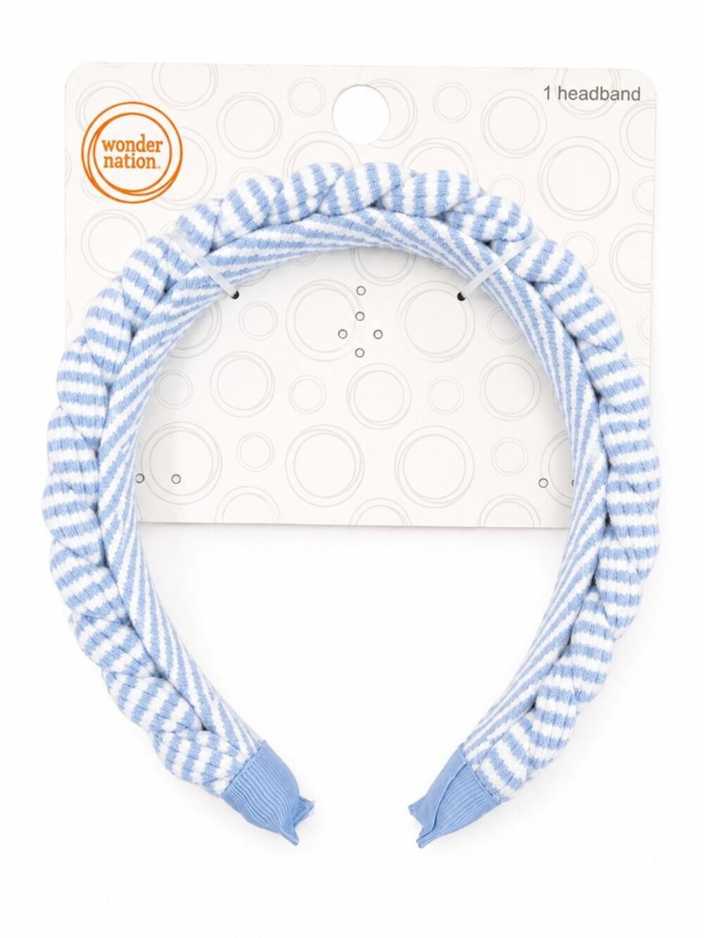 Girls Pinstripe Braided Blue and White Headband NEW